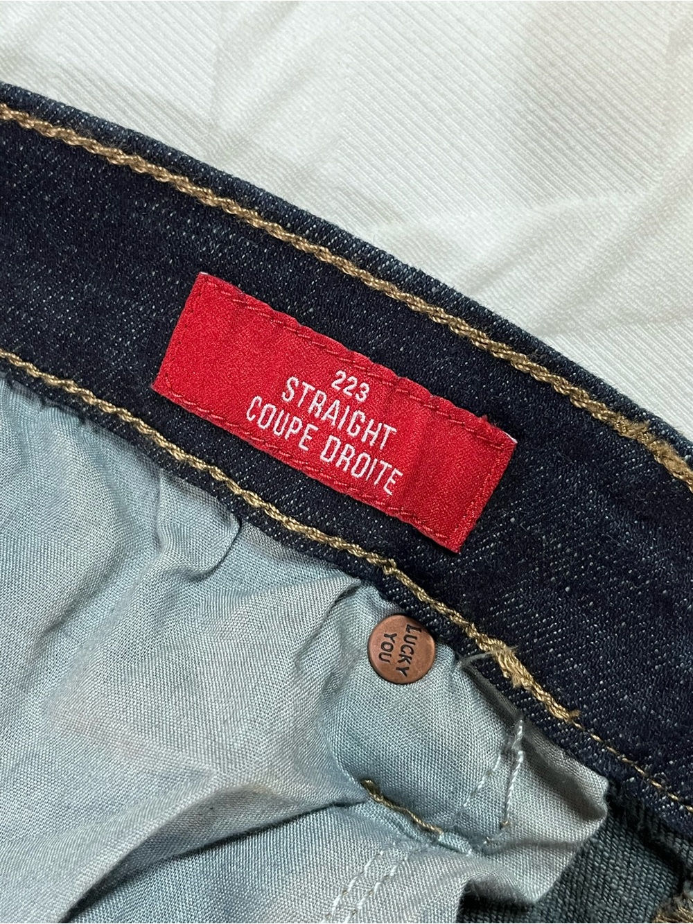 Lucky Brand Men’s Dark Blue Straight Leg Jeans 34X32 - Picture 5 of 6